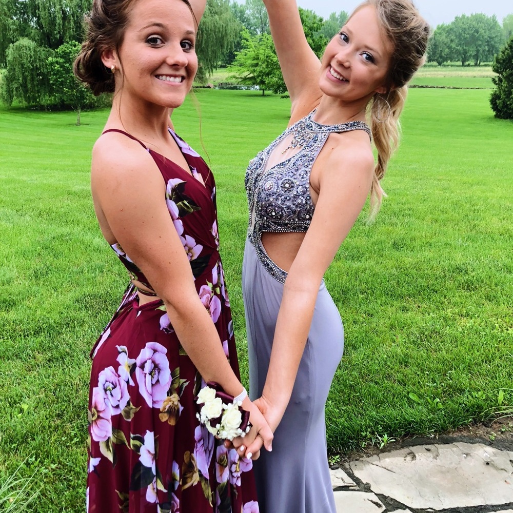 Silver prom dress